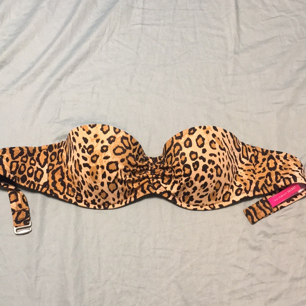 Victoria secret strapless cheetah bikini top